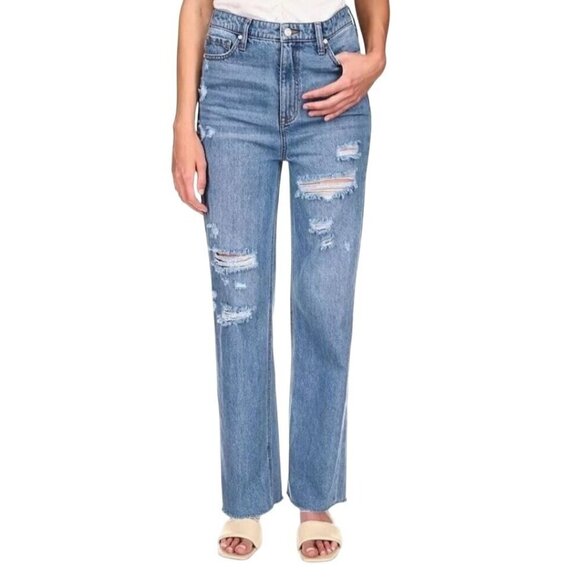 Sanctuary Flashback Denim Distressed High-Rise Wide Leg Jeans Women's Size 30 - Picture 1 of 12